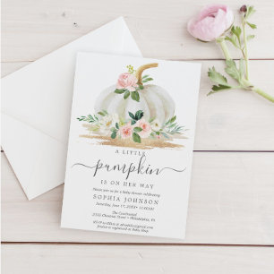 A Little Pumpkin Girl Baby Shower Invitation Card