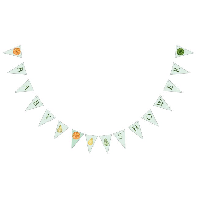 A Little Pumpkin Greenery Fall Baby Show Bunting (All)