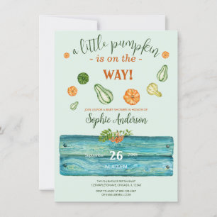 A Little Pumpkin Greenery Fall Baby Show Invitation