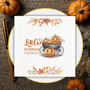 A Little Pumpkin Halloween Fall Baby Shower Napkin