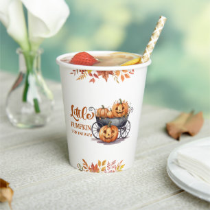 A Little Pumpkin Halloween Fall Baby Shower Paper Cups