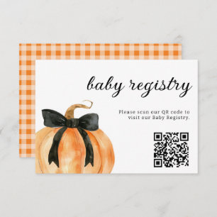 A Little Pumpkin is Almost Here Baby Shower  Enclosure Card