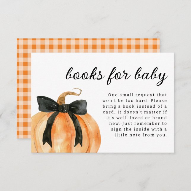 A Little Pumpkin is Almost Here Baby Shower  Enclosure Card (Front/Back)
