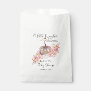 A Little Pumpkin Is Blooming Pink Baby Shower Favour Bag