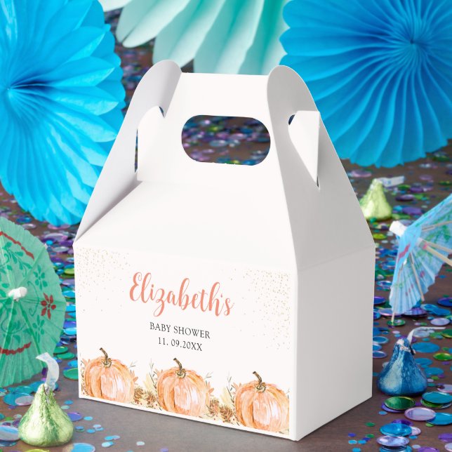 a Little Pumpkin is on her Way, Baby Shower Favour Box (Party)