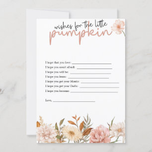 A Little Pumpkin Is On her Way Wishes for Baby Invitation