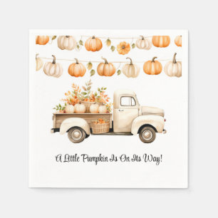 A Little Pumpkin Is On Its Way Baby Shower Napkin