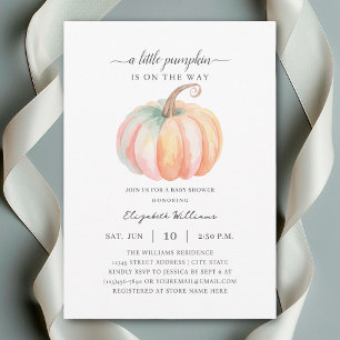 A Little Pumpkin is On The Way Autumn Baby Shower Invitation