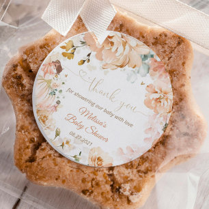 A Little Pumpkin Is On The Way Baby Shower Classic Round Sticker