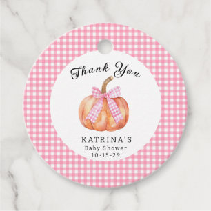 A Little Pumpkin is On the Way Baby Shower Favour Tags