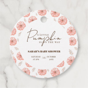 A Little Pumpkin Is On The Way Baby Shower  Favour Tags