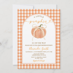 A Little Pumpkin Is on the Way Baby Shower Invitat Invitation