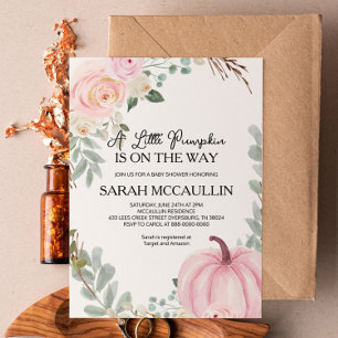 A Little Pumpkin is On The Way Baby Shower Invitat Invitation