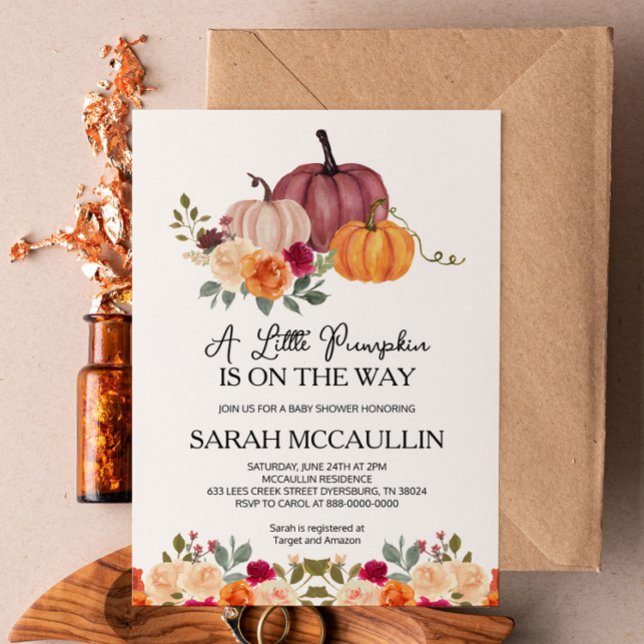 A Little Pumpkin is On The Way Baby Shower Invitat Invitation (Creator Uploaded)