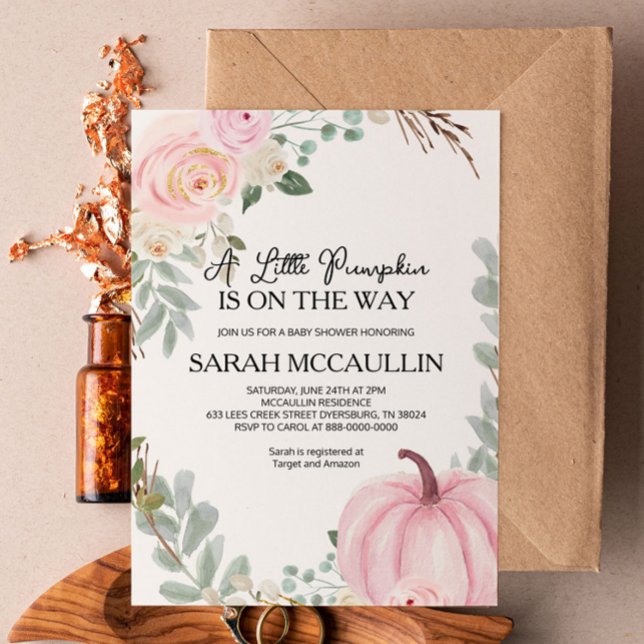 A Little Pumpkin is On The Way Baby Shower Invitat Invitation (Creator Uploaded)