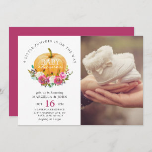 A Little Pumpkin is On the Way Baby Shower Invitation