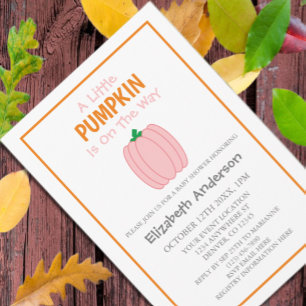 A Little Pumpkin Is On The Way Baby Shower Invitation