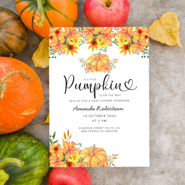 A little pumpkin is on the way baby shower invitation (Creator Uploaded)