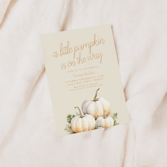 A Little Pumpkin is on the Way Baby Shower Invitation (Creator Uploaded)