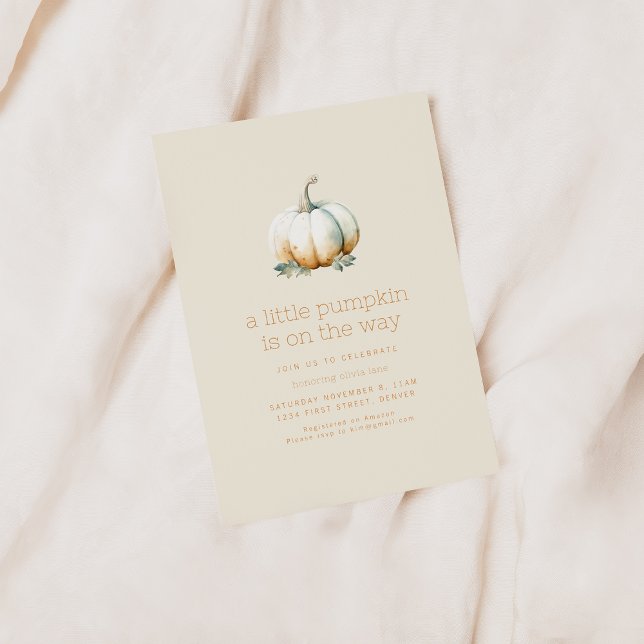 A Little Pumpkin is on the Way Baby Shower Invitation (Creator Uploaded)