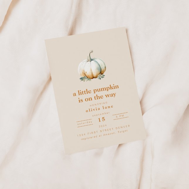 A Little Pumpkin is on the Way Baby Shower Invitation (Creator Uploaded)