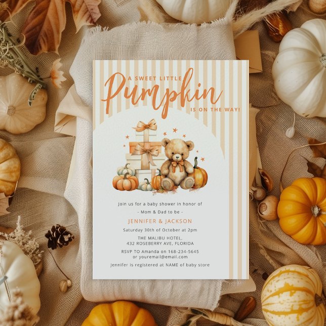 A Little Pumpkin Is On The Way  Baby Shower Invitation (Creator Uploaded)