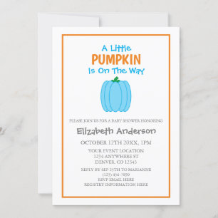 A Little Pumpkin Is On The Way Baby Shower Invitation