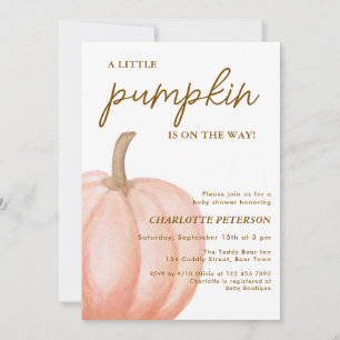 A Little Pumpkin Is On The Way Baby Shower Invitation