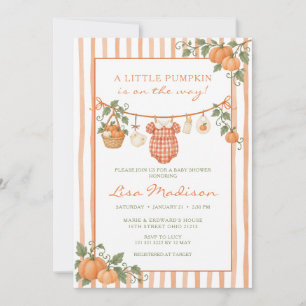 A Little Pumpkin Is on the Way Baby Shower  Invitation