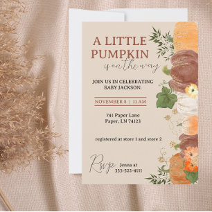 A Little Pumpkin is On The Way Baby Shower Invite
