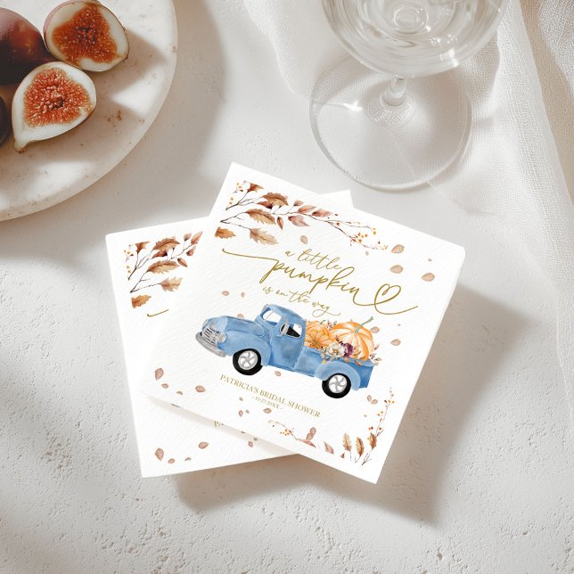 A Little Pumpkin Is On The Way Baby Shower Napkin (Creator Uploaded)