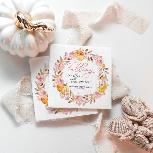 A Little Pumpkin Is On The Way Baby Shower Napkin