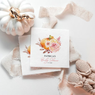 A Little Pumpkin Is On The Way Baby Shower Napkin