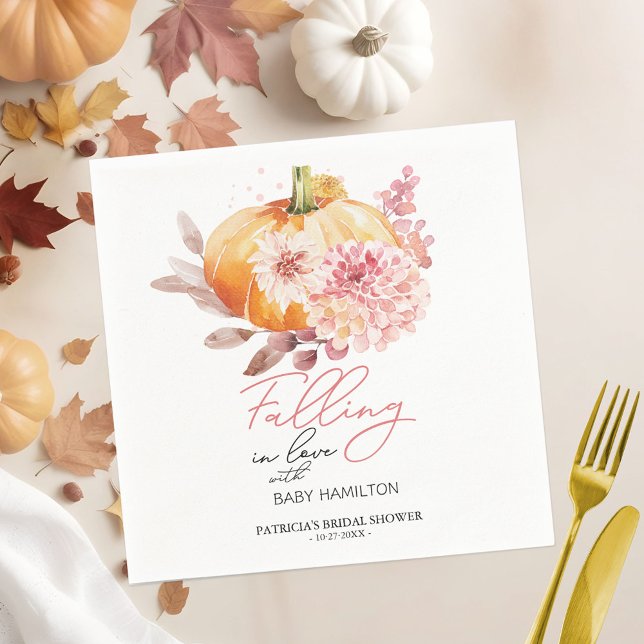 A Little Pumpkin Is On The Way Baby Shower Napkin (Creator Uploaded)