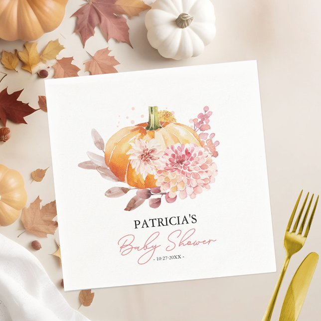 A Little Pumpkin Is On The Way Baby Shower Napkin (Creator Uploaded)