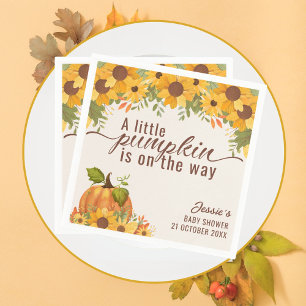 A Little Pumpkin Is On The Way Baby Shower Napkin