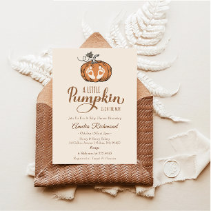 A Little Pumpkin Is On The Way Baby Shower Party Invitation