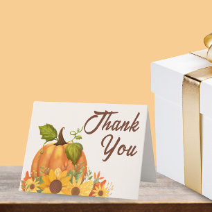 A Little Pumpkin Is On The Way Baby Shower Thank You Card