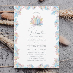 A Little Pumpkin is On The Way Boy Baby Shower Invitation