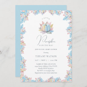 A Little Pumpkin is On The Way Boy Baby Shower Invitation