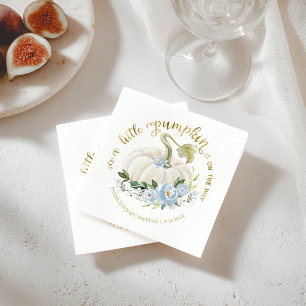  A Little Pumpkin Is On The Way Boy Baby Shower Napkin