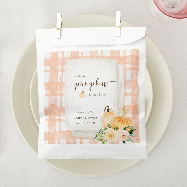A Little Pumpkin Is On The Way Cute Baby Shower Favour Bag (Creator Uploaded)