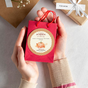  a Little Pumpkin Is on The Way Fall Baby Shower  Classic Round Sticker