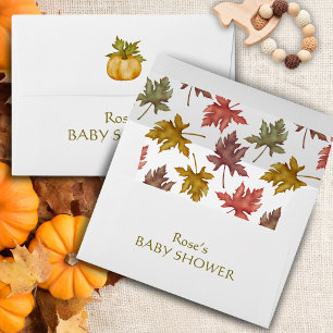 A Little Pumpkin Is On The Way Fall Baby Shower Envelope