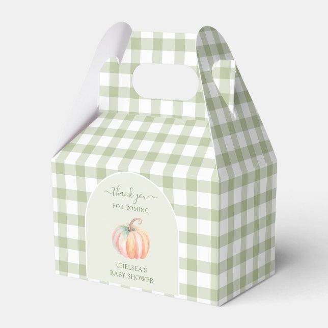 A Little Pumpkin is On The Way Fall Baby Shower Favour Box (Front Side)