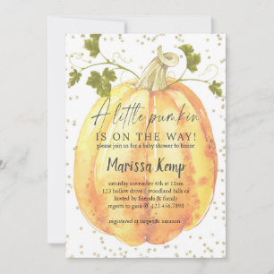 A little pumpkin is on the way, fall baby shower, invitation