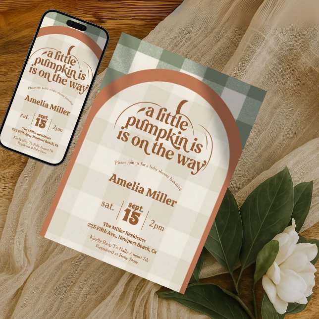A Little Pumpkin Is On The Way Fall Baby Shower Invitation (Creator Uploaded)