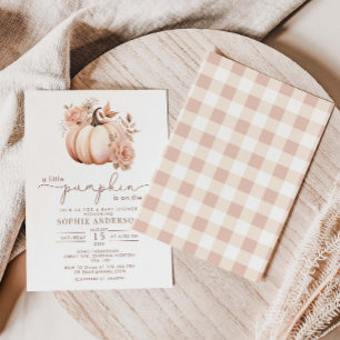 A Little Pumpkin Is On The Way Fall Baby Shower Invitation