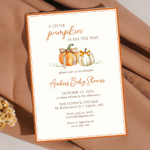 A Little Pumpkin is on the Way! Fall Baby Shower Invitation