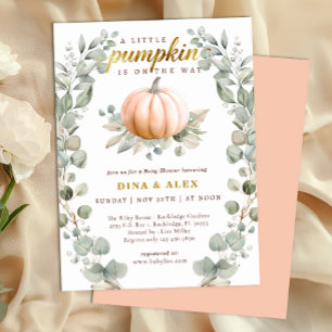 A Little Pumpkin Is on the Way Fall Baby Shower Invitation